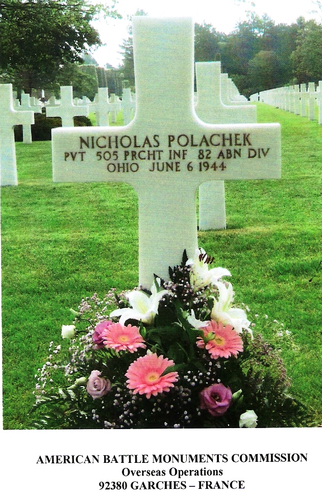 Privat Nicholas Polachek's final resting place at the American Cemetery at Normandy